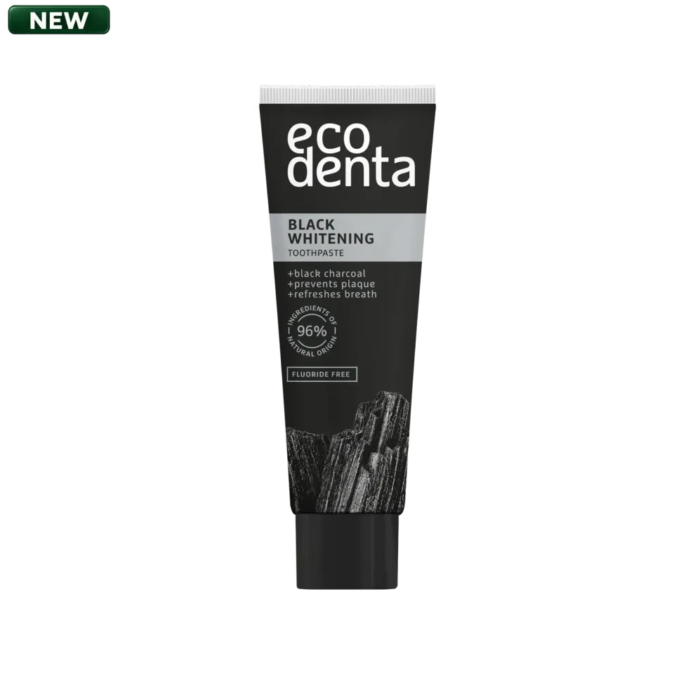 Ecodenta Black whitening tandpasta 35 ml rejse