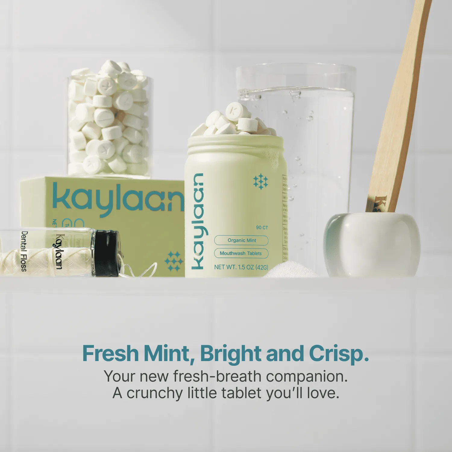 Kaylaan Natural Mint mundskyl tabletter mint remineraliserende
