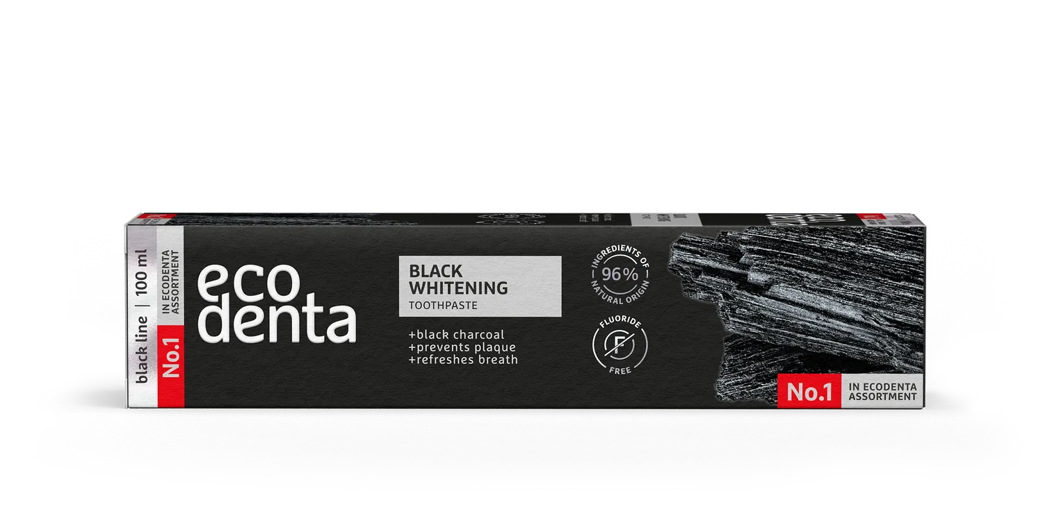 Ecodenta Black whitening tandpasta 100 ml, kul