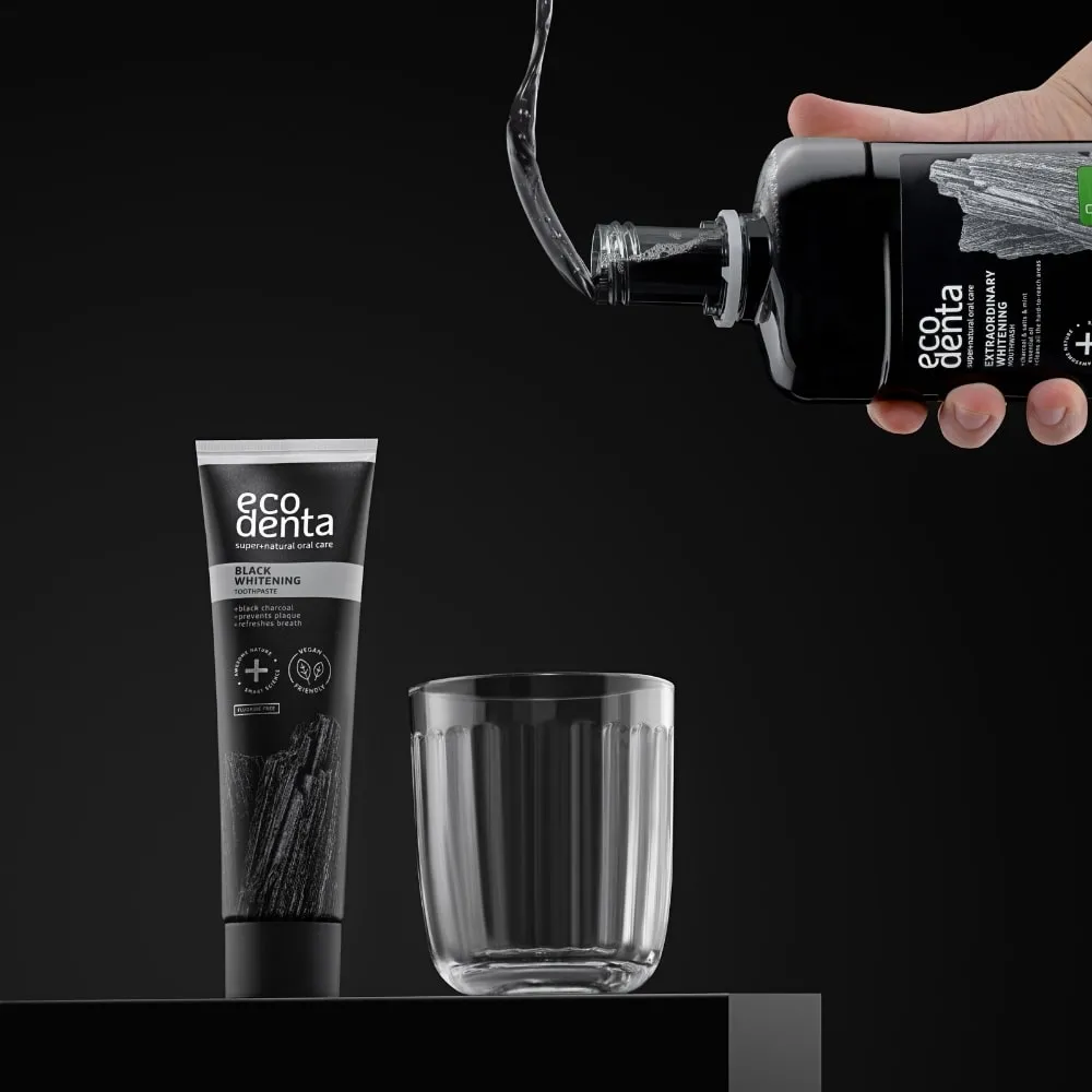 Ecodenta Black whitening mundskyl 500 ml kul