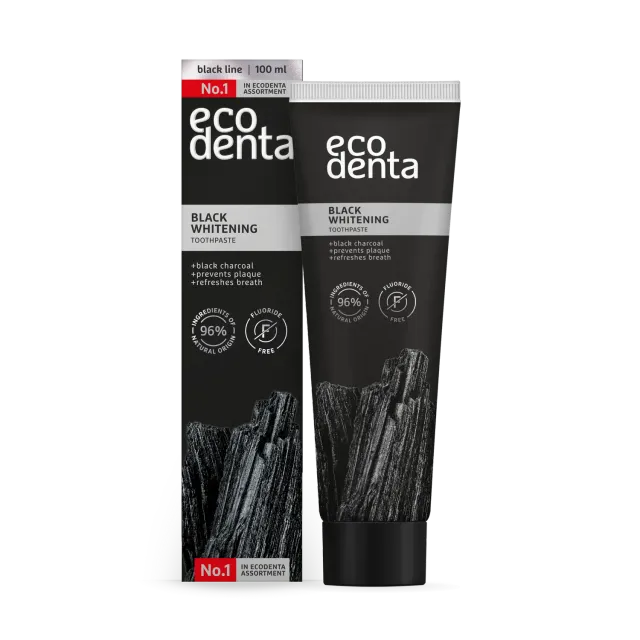 Ecodenta Black whitening tandpasta 100 ml, kul