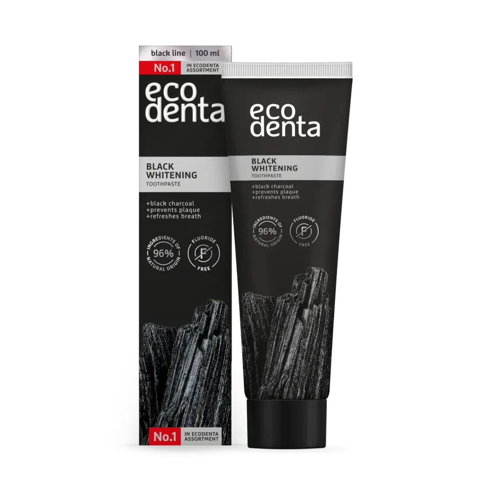 Ecodenta Black whitening tandpasta 100 ml, kul