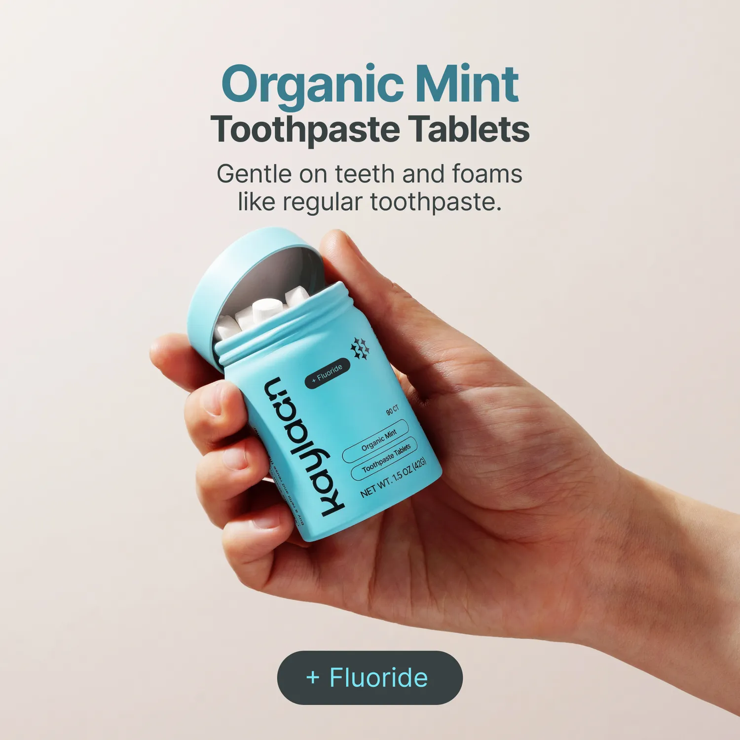 Kaylaan Fluoride Mint tandpastatabletter 90 stk med fluor