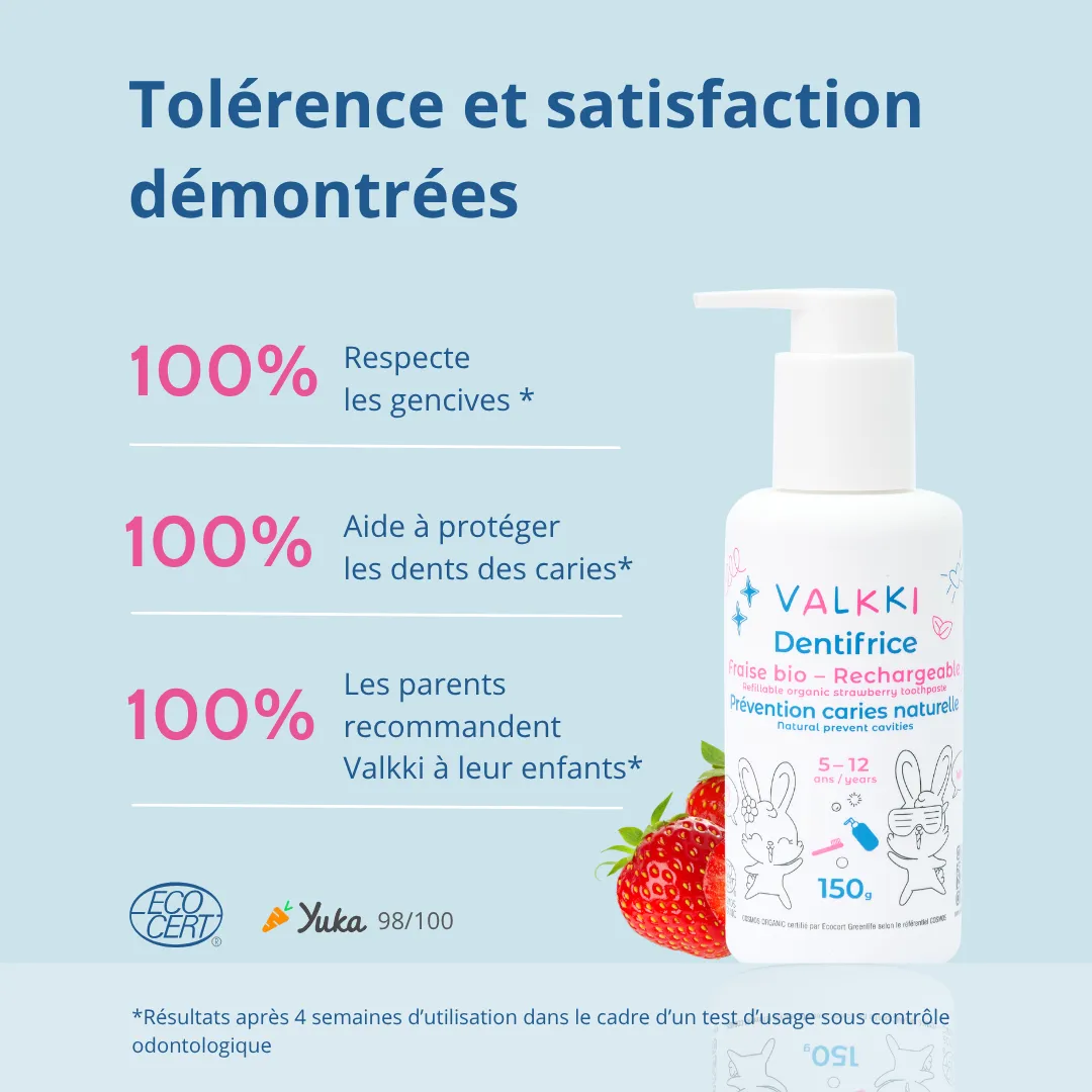 Valkki Kids Fraise Bio tandpasta jordbær 150 g økologisk