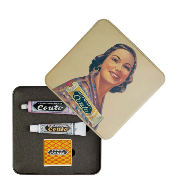 Couto Coffret F gavesæt blikæske 3 dele retro