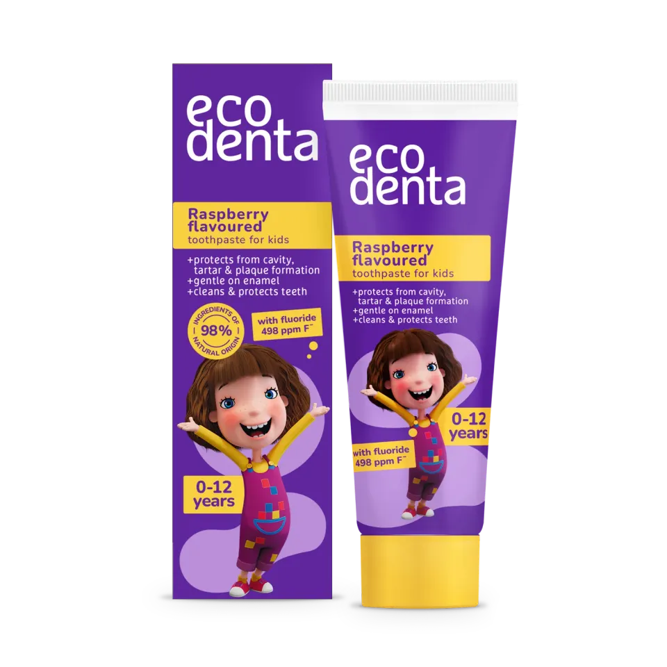 Ecodenta Nelly Jelly børnetandpasta 75 ml, hindbær