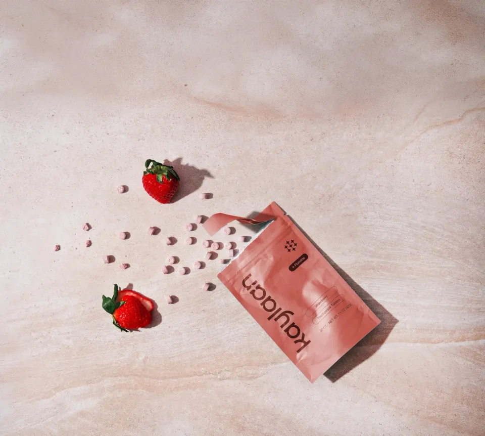 Kaylaan Fluoride Strawberry tandpastatabletter refill 90 stk