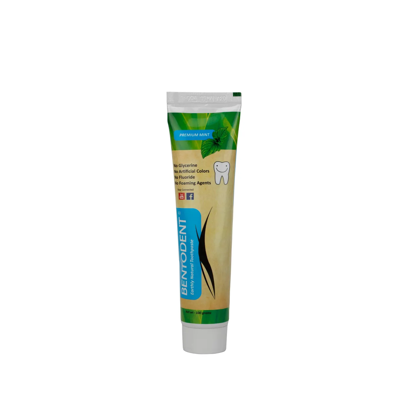 Bentodent Premium Mint tandpasta 100 g fluoridfri rejse