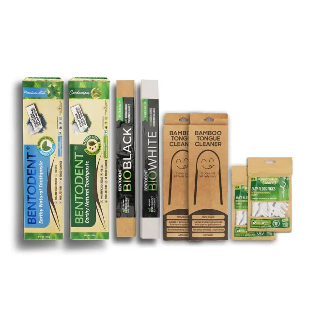 Bentodent Smile Box tandplejesæt family 8 dele fluorfri