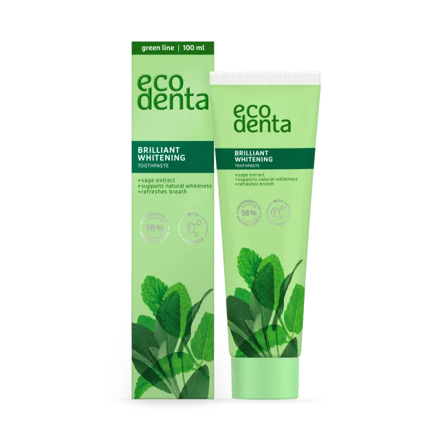 Ecodenta Brilliant tandpasta mynte 100 ml blegende
