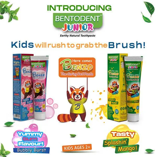Bentodent Kids Pack tandpasta Bubbly Burst Mango 2-pak mild