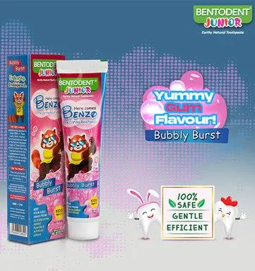 Bentodent Bubbly Burst børnetandpasta bubblegum 100 g