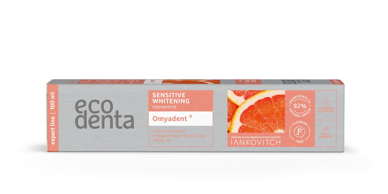 Ecodenta Sensitive Whitening tandpasta 100 ml mynte grape